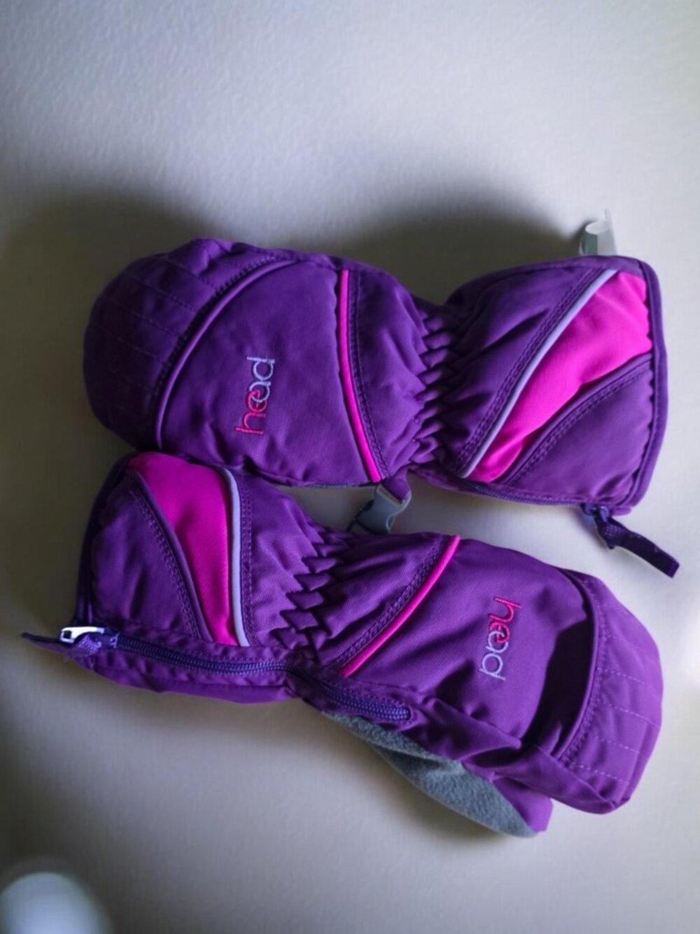 NWOT HEAD (SM) Ski Mittens Side Zip Purple/Violet Girls
